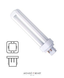 BOMBILLA FLUORESCENTE 2TUB.MARCA 13W G24Q1 4K