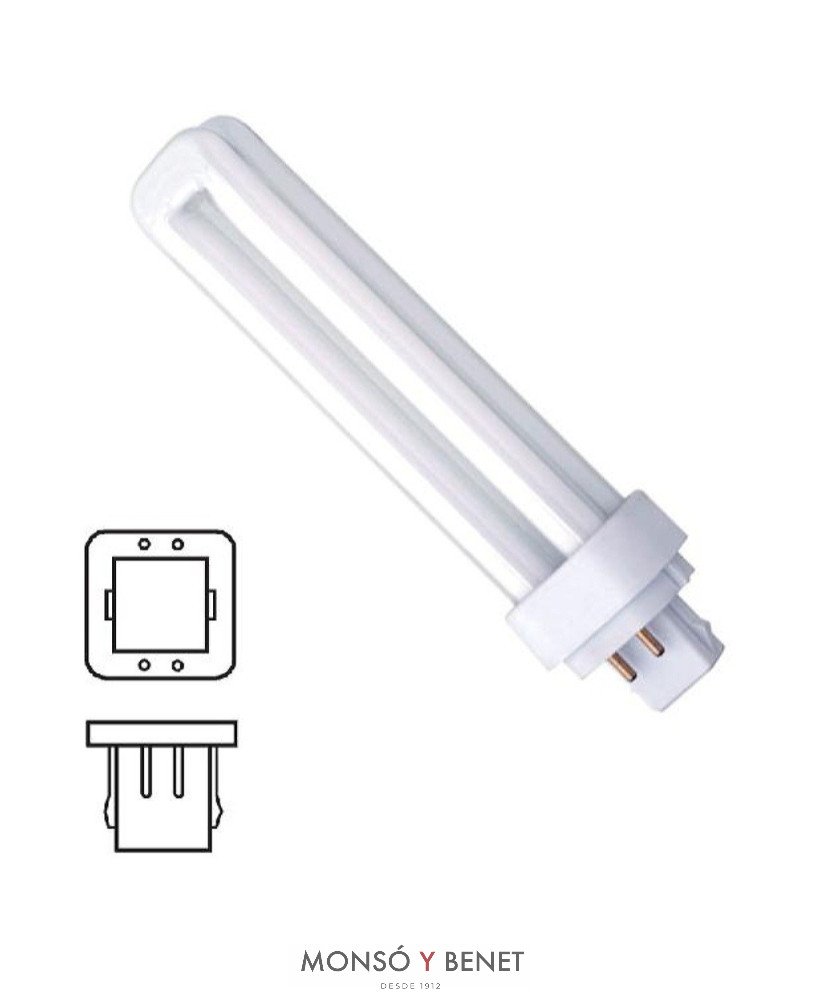 BOMBILLA FLUORESCENTE 2TUB.MARCA 13W G24Q1 4K