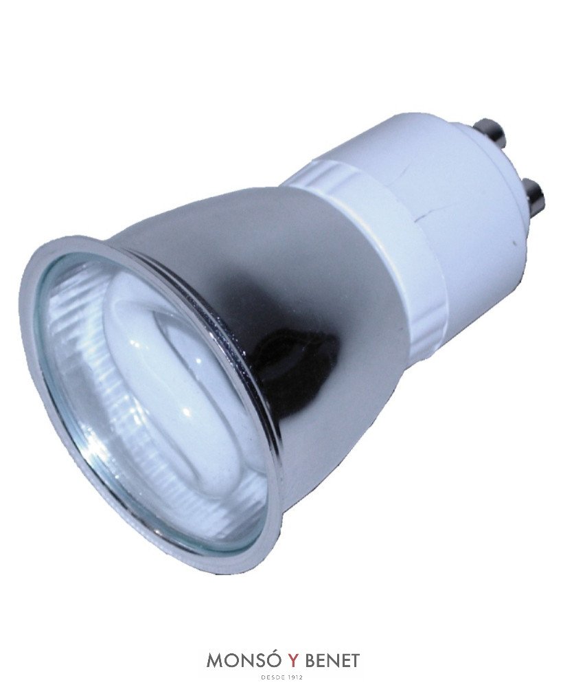 BOMBILLA FLUORESCENTE DICROICA 50mm. ROJO 12W GU10