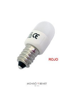 BOMBILLA LED TUBULAR ROJO 220V E14