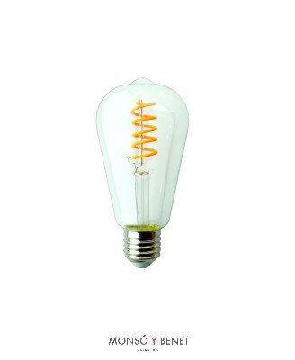 BOMBILLA LED.ST64 RUSTIK EDISON 04RRNA E27 RIZO NARANJA