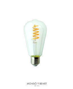 BOMBILLA LED.ST64 RUSTIK EDISON 04RRNA E27 RIZO NARANJA