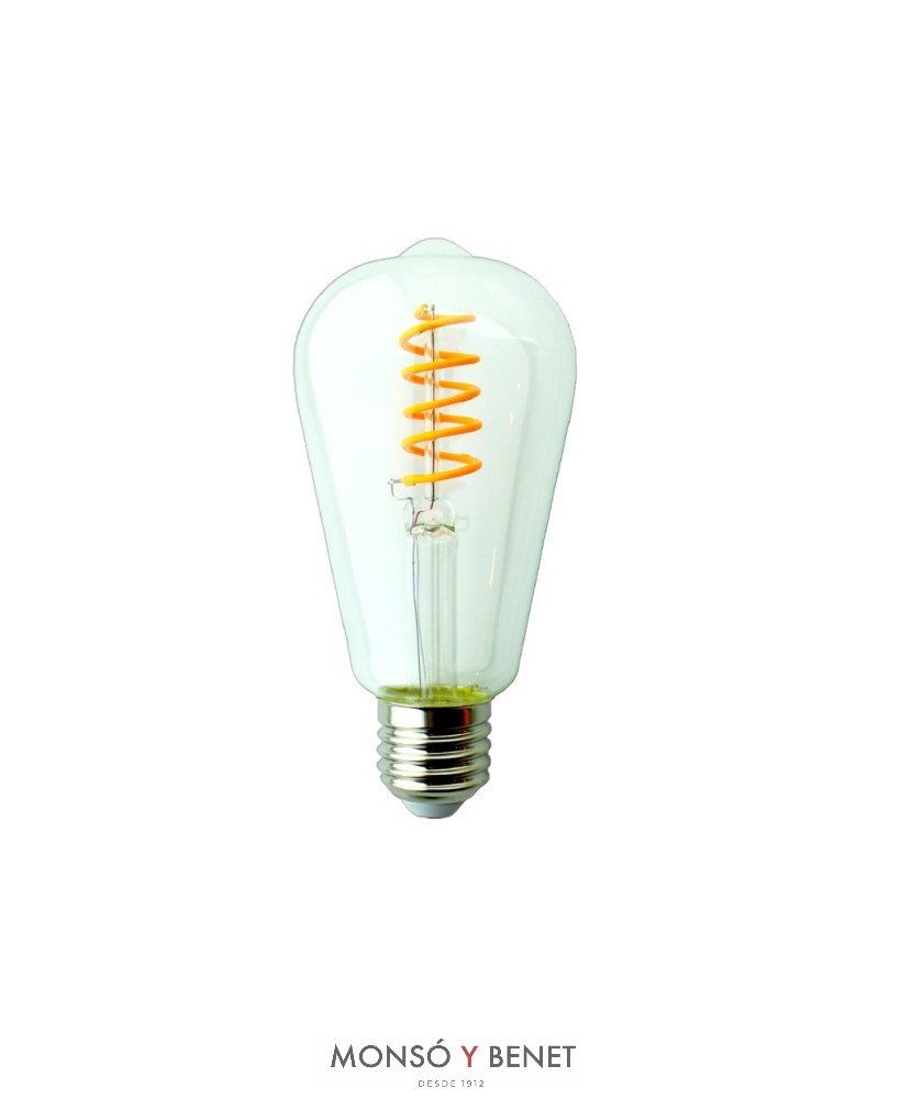 BOMBILLA LED.ST64 RUSTIK EDISON 04RRNA E27 RIZO NARANJA