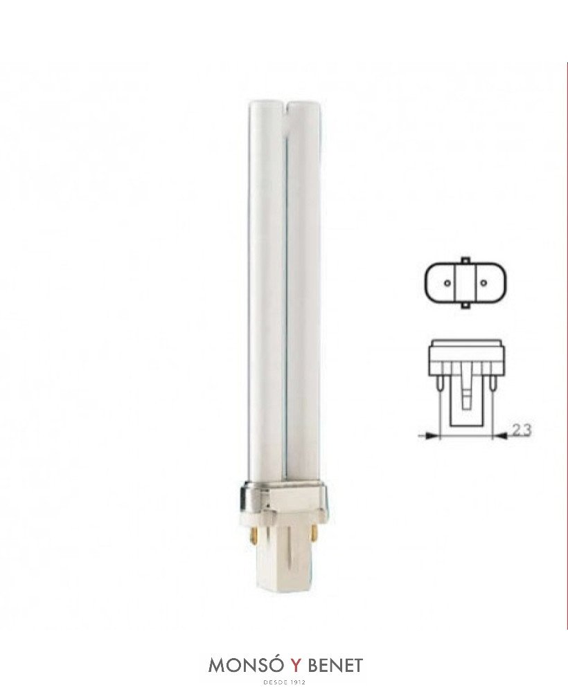 BOMBILLA FLUORESCENTE PL ACTINICA 1A.MARCA 11W G23