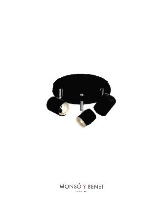 PLAFON 3 FOCOS ORIENTABLES 3xGU10 MIGA-P-3 NEGRO
