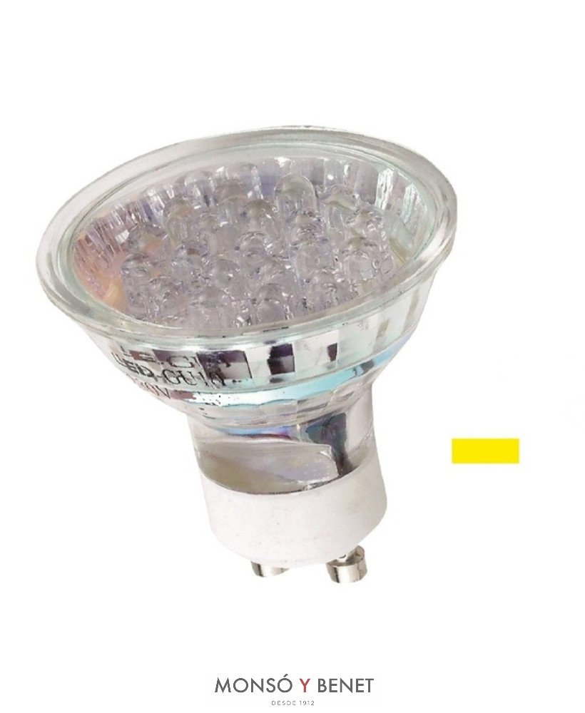 BOMBILLA LED 20 DICROICA 50mm. 230.GU10 020DAU AMARILLA