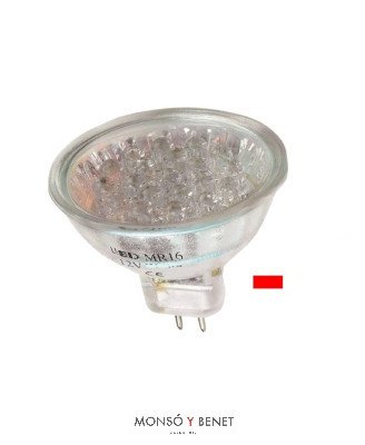 BOMBILLA LED DICROICA 50mm. ECO.12V 020DRB ROJA