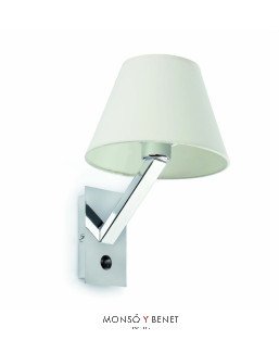 APLIQUE PARED MOMA-1 CROMO CON PANTALLA BLANCA