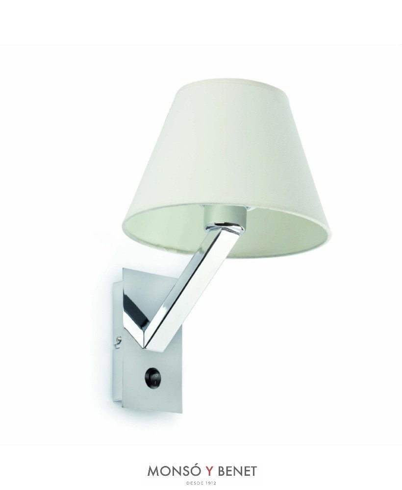 APLIQUE PARED MOMA-1 CROMO CON PANTALLA BLANCA