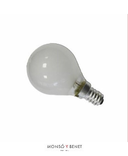 BOMBILLA ESFERICA MATE 125V 60W E14