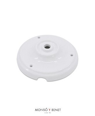 BASE PORCELANA SOPORTE para lámpara TECHO 103MM. 1 SALIDA B-121 BLANCO