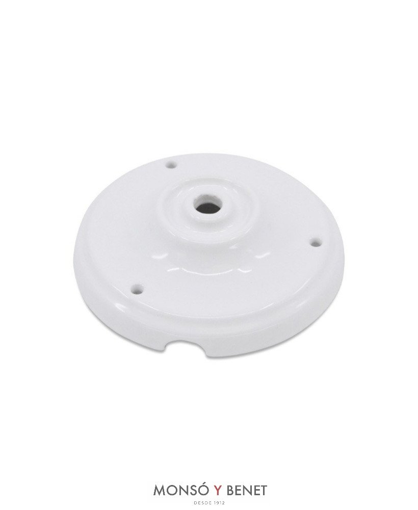 BASE PORCELANA SOPORTE para lámpara TECHO 103MM. 1 SALIDA B-121 BLANCO