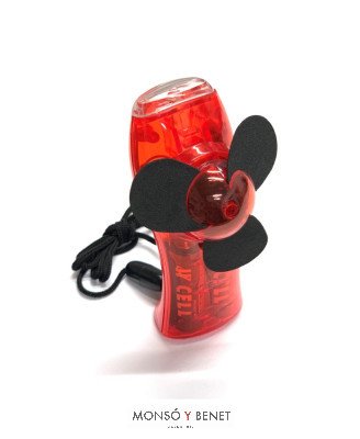 V1267 - Ventilador de mano con linterna LED y cinta