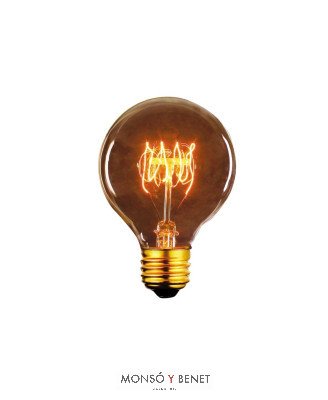 BOMBILLA CARBO GLOBO 80mm. CAEG08 40W E27
