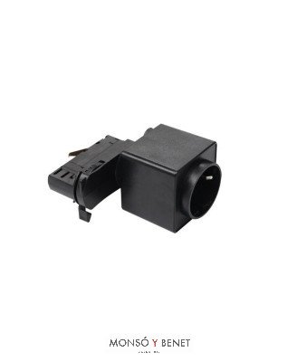 BASE DE ENCHUFE 2P+T PARA CARRIL. REF. 97031 NEGRA
