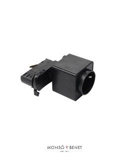 BASE DE ENCHUFE 2P+T PARA CARRIL. REF. 97031 NEGRA