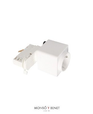 BASE DE ENCHUFE 2P+T PARA CARRIL. REF. 97031 BLANCA