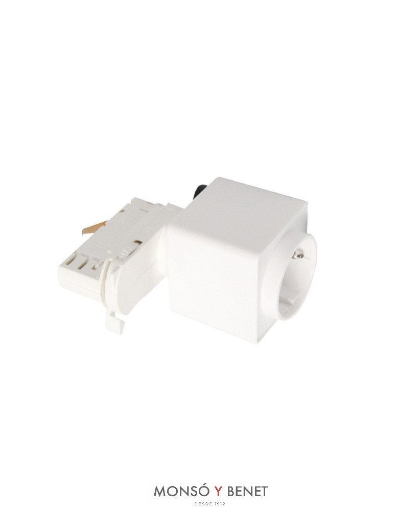 BASE DE ENCHUFE 2P+T PARA CARRIL. REF. 97031 BLANCA