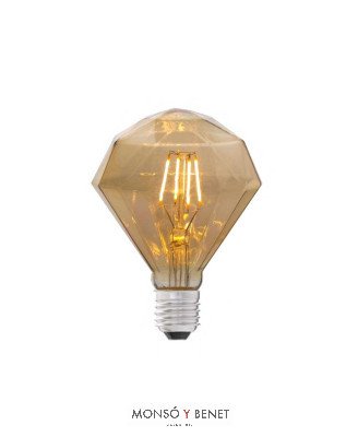 BOMBILLA LED DIAMANTE AMBAR 80mm. 04D8A2 E27 2200K