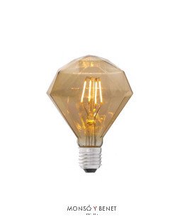 BOMBILLA LED DIAMANTE AMBAR 80mm. 04D8A2 E27 2200K