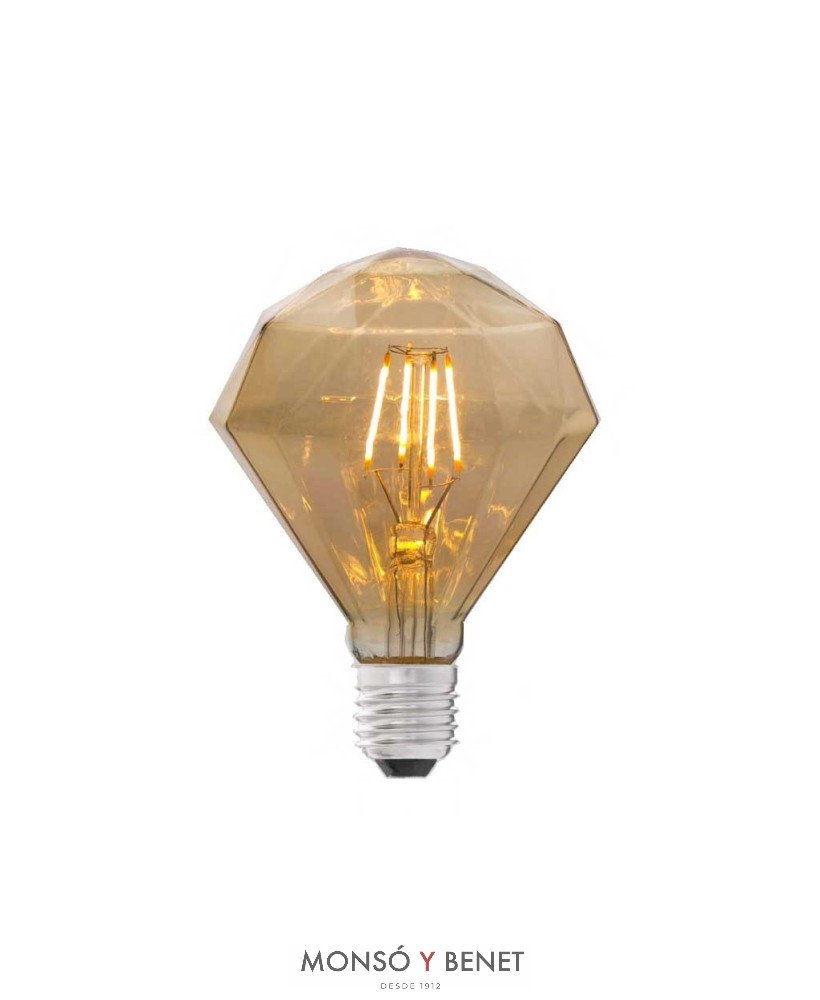 BOMBILLA LED DIAMANTE AMBAR 80mm. 04D8A2 E27 2200K
