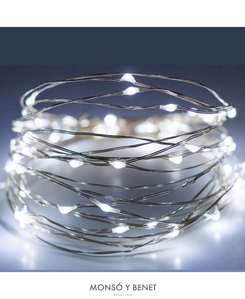GUIRNALDA 50 LEDS BLANCO FRIO A PILAS A05001