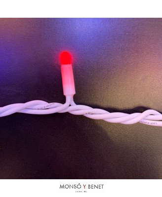 CORTINA 300 LEDS ROJO EXTERIOR CABLE BLANCO D30412