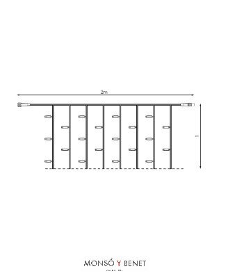 CORTINAS DE LUCES 100 LED FRIO ENLAZABLE D10061 ideal para fiestas o eventos.