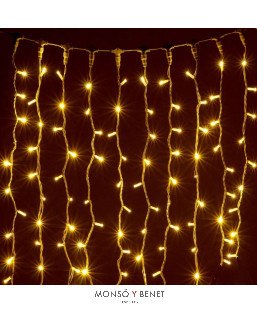 CORTINA 100 LEDS ULTRACALIDOS CABLE ORO ENLAZABLE D10661