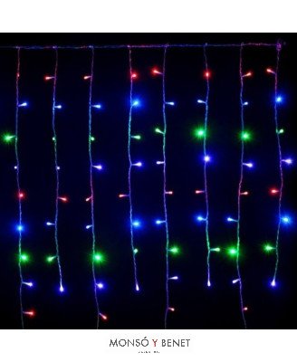 CORTINA 256 LED MULTIFUNCION CABLE VERDE D25955