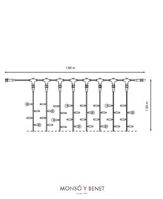 CORTINA 256 LED MULTIFUNCION CABLE VERDE D25955