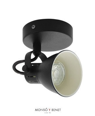 FOCO VINTAGE 1xGU10 AP8397 NEGRO