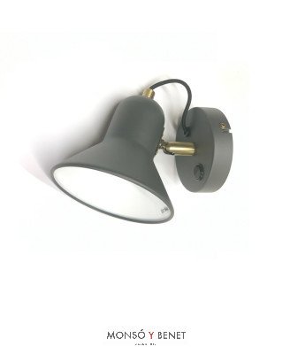 FOCO PARED E27 AP-2791 NEGRO CENIZA