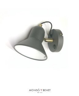 FOCO PARED E27 AP-2791 NEGRO CENIZA