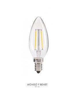 BOMBILLA LED VELA TRANSPARENTE 24V 02V2M2 2700K E14