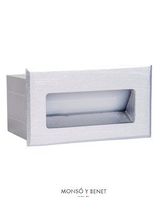 BALIZA LED EMPOTRABLE DE PARED SEÑALIZACIÓN BP-780 PLATA
