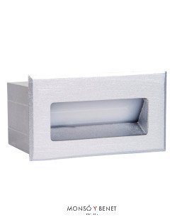 BALIZA LED EMPOTRABLE DE PARED SEÑALIZACIÓN BP-780 PLATA