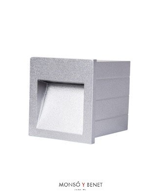 BALIZA LED EMPOTRABLE DE PARED SEÑALIZACIÓN BP-781 PLATA