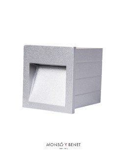 BALIZA LED EMPOTRABLE DE PARED SEÑALIZACIÓN BP-781 PLATA