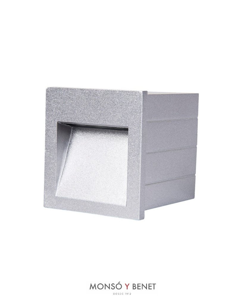BALIZA LED EMPOTRABLE DE PARED SEÑALIZACIÓN BP-781 PLATA