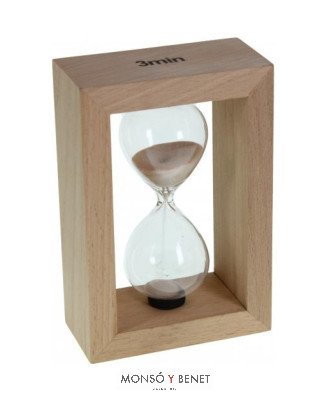 RELOJ ARENA DE 3 MINUTOS RA-7811 CON ARMAZÓN DE MADERA
