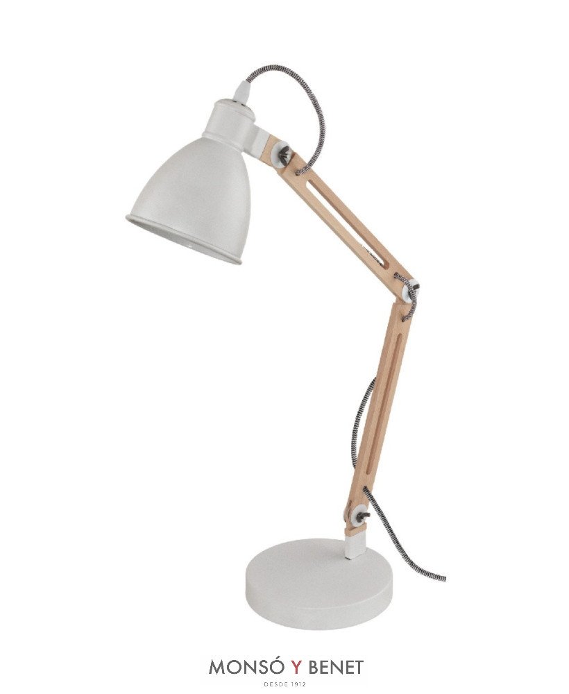 LAMPARA SOBREMESA MADERA 96957 BLANCO