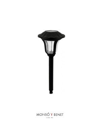 FAROLILLO SOLAR ESTOQUE ES-7535 LUZ BLANCA PLASTICO NEGRO