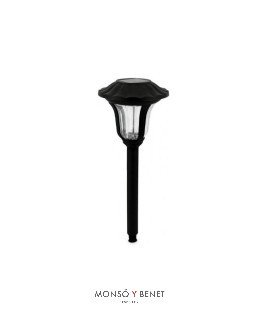 FAROLILLO SOLAR ESTOQUE ES-7535 LUZ BLANCA PLASTICO NEGRO