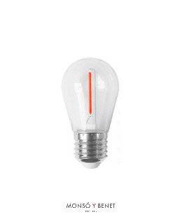BOMBILLA LED ESFERICA PLASTICO 01EONR ROJO