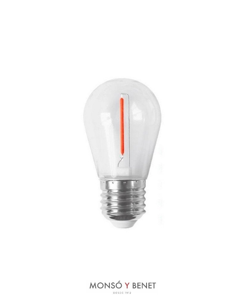 BOMBILLA LED ESFERICA PLASTICO 01EONR ROJO