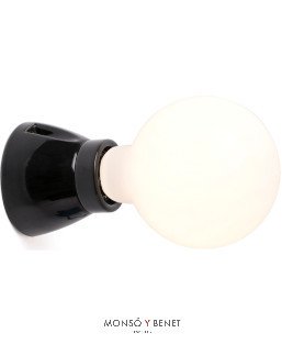 APLIQUE PORTALÁMPARAS CERAMICO NEGRO 62301