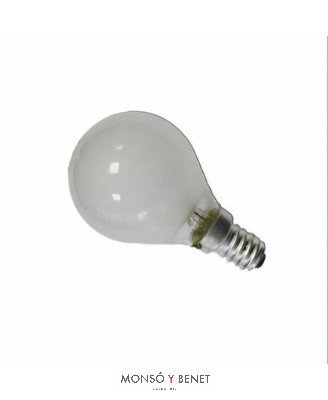 BOMBILLA ESFERICA MATE 125V 40W E14