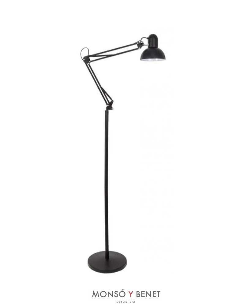 LAMPARA FLEXO PIE ARTICULADO MODERNA E27 ANTIGONA NEGRO