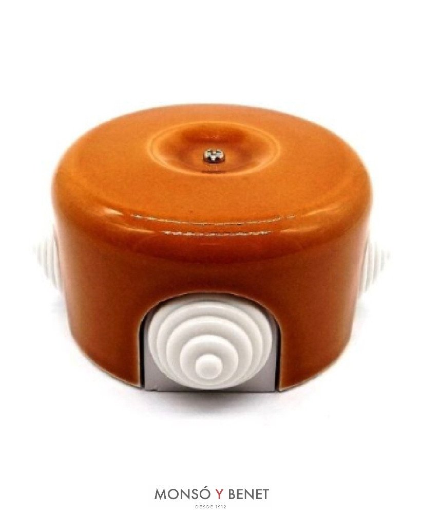 CAJA DE EMPALMES DE PORCELANA COLOR MADERA 9230-M Ø75X45